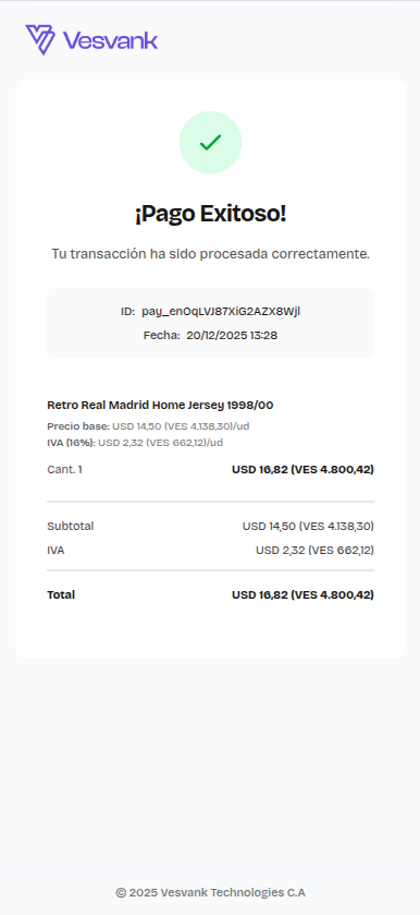 Confirmación de pago