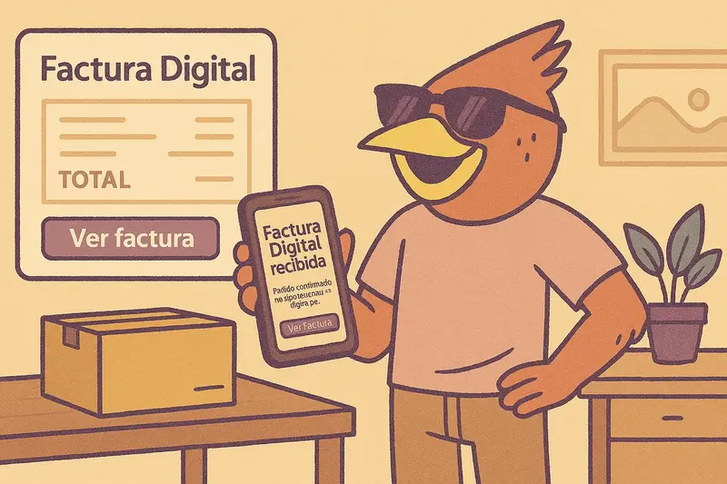 Renny recibiendo su factura digital por correo